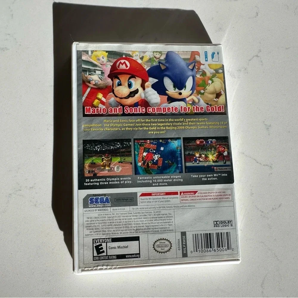 Nintendo Wii Mario and Sonic at Olympic Games complete game with manual